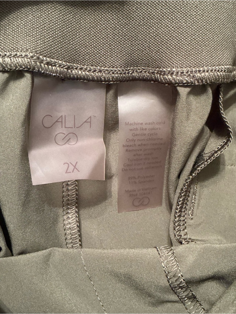 CALIA Women's 2X Truelight Straight Leg Pant, Dark Olive - Picture 3 of 15